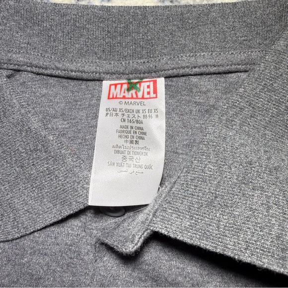 NEW Marvel Polo Shirt Adult Extra Small Gray Spiderman Disney Parks Embroidered - Picture 4 of 9